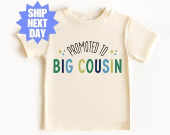 Koszulka Big Cousin, Koszulka z ogłoszeniem o ciąży, Koszulka Cousin, Nowa koszulka Cousin, Koszulka Big Cousin dla dzieci, Uroczy prezent Big Cousin, Prezent dla kuzyna