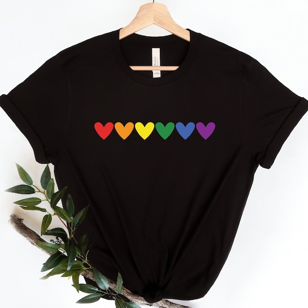 Rainbow Hearts Shirt, LGBT Rainbow Hearts Shirt, Pride Shirt, Pride Month Shirt, Gay Pride LGBT Shirt, Equality Shirt, LGBT Pride Shirt