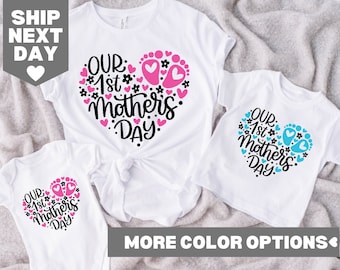 Our First Mother's Day Shirts, My First Mother's Day Shirts, Matching Mommy and Me Shirt, New Mom Shirt, Mothers Day Gift, Baby Reveal Shirt