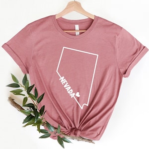 Nevada Zustand Shirt, USA Staaten Shirt, Nevada Liebhaber Shirt, Zustand Shirt, USA Reise Shirt, Karte Silhouette, Heimatstadt Shirt, USA Reise Shirt
