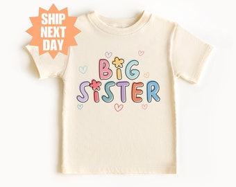 Big Sister Toddler Shirt, Promoted To Big Sister Shirt, Cute Announcement Kids Shirt, New Big Sister Shirt, Pregnancy Announcement Shirt