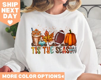 Tis The Season Shirt, Fall Pumpkin Shirt, Football Shirts For Women, Cute Pumpkin Shirt, Women Fall Tees, Fall Season Shirts, Autumn Shirt
