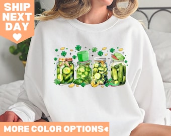 St Patrick's Day Pickle Shirt, St Patrick's Day Sweatshirt, Pickle Lover Gift, Vintage Pickle Sweater, Lucky Pickle Shirt, Irish Shirt
