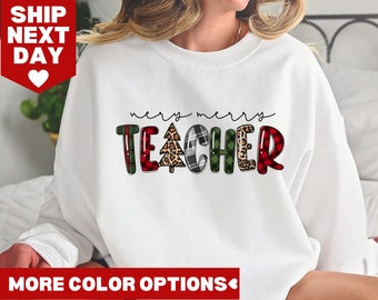 Merry Teacher Shirt, Teacher Christmas Shirt, Christmas Gift For Teacher, Christmas Shirt, Xmas Teacher Gift, Teacher Christmas Gift Shirt