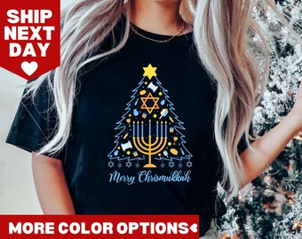Merry Chrismukkah-shirt, joods shirt, shirt vakantie Chanoeka, Chanoekacadeau, shirt joods gezegde, shirt vakantie, religieus shirt voor joods