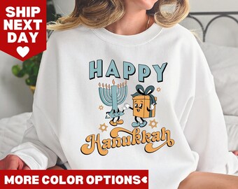 Shirt gelukkige Chanoeka, joods shirt, vakantie Chanoeka-shirt, Chanoeka-shirt, shirt joods gezegde, vakantieshirt, religieus shirt voor joods
