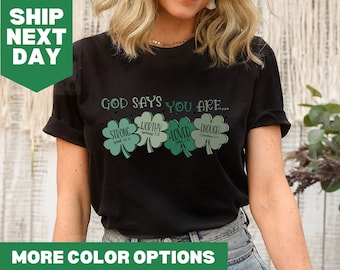 Camiseta cristiana del día de San Patricio, camiseta del día de San Patricio, sudadera del día de San Patricio, camiseta Lucky Blessed, camiseta cristiana, camiseta Lucky