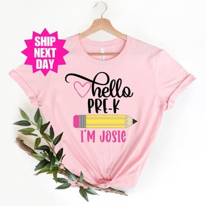 Pre-K Shirt, Hello Pre-K, First Day Of School Outfit, Personalized Name Shirt, Back To School Shirt, First Day Preschool Shirt, Pre-K Shirt