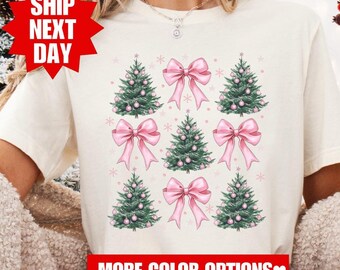 Coquette Christmas Sweatshirt, Christmas Tree Bow Shirt, Christmas Tree Sweatshirt, Cute Christmas Shirt, Coquette Christmas Shirt