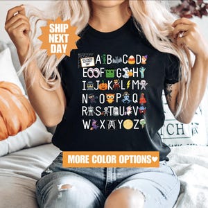 Halloween Teacher Shirt, Halloween Alphabet Shirt, Funny Halloween Teacher Shirt, Halloween Teacher Gift, Kindergarten Teacher Shirt image 2