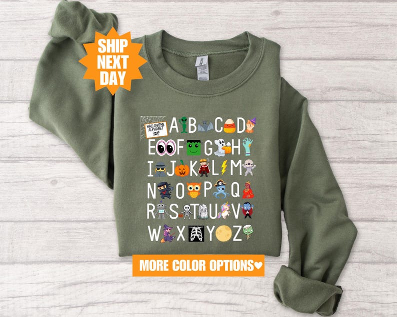Halloween Teacher Shirt, Halloween Alphabet Shirt, Funny Halloween Teacher Shirt, Halloween Teacher Gift, Kindergarten Teacher Shirt image 3