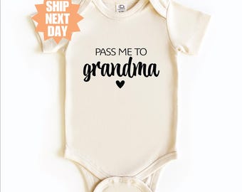 Pass Me To Grandma Kids Shirt, Funny Baby Shirt, Baby Announcement Shirt, Cute Baby Gift, Gift for New Grandma, Surprise Grandparent Gift