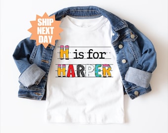 Custom Kids Name Back To School Shirt, Hello Kindergarten Shirt, First Day Of School Outfit, Back to School Shirt, Alphabet Shirt, Preschool