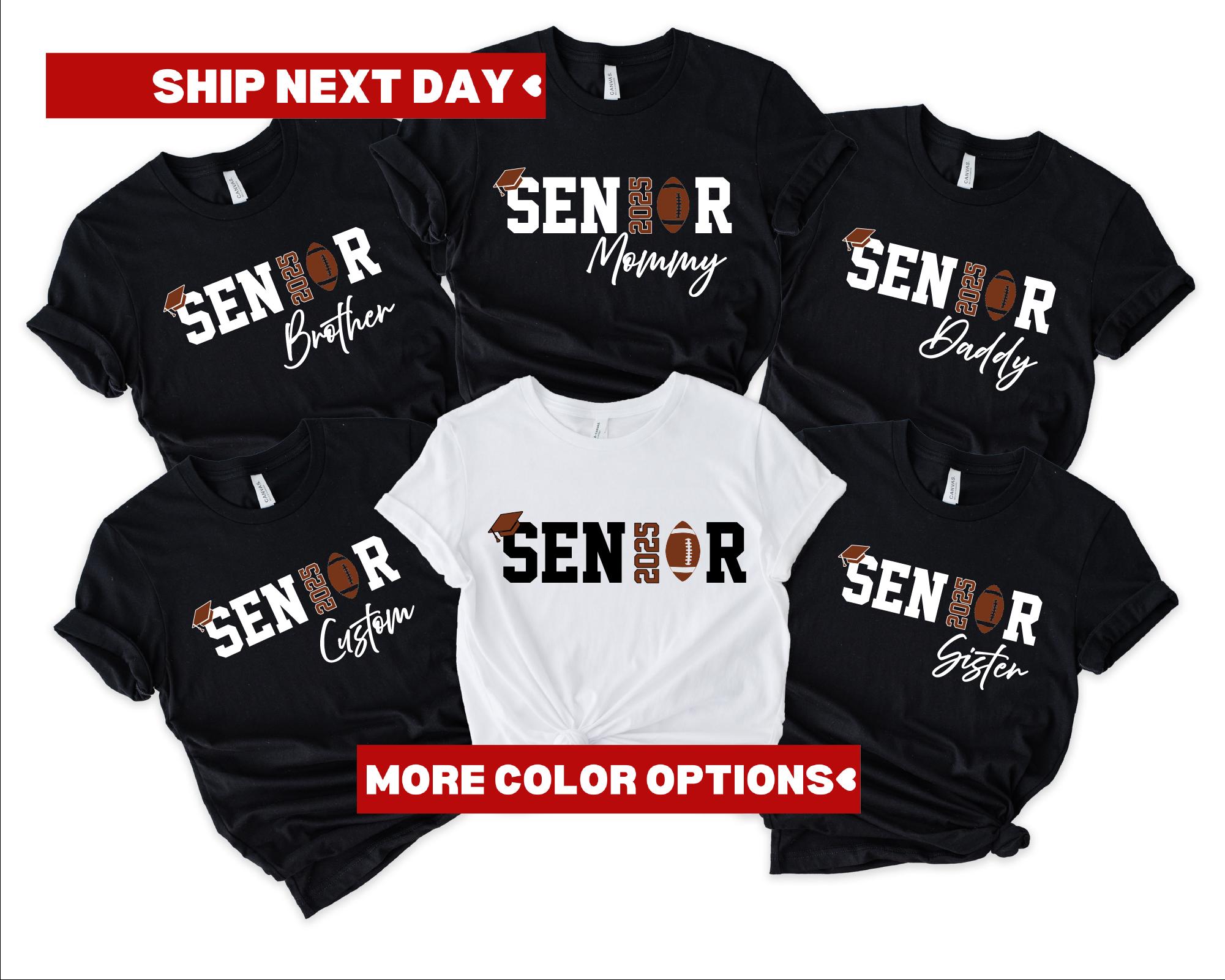 Senior Football Shirt, Personalized Football Shirt, Custom Senior Shirt, Custom Graduation Shirt, Class of 2025 Family Graduation Shirt