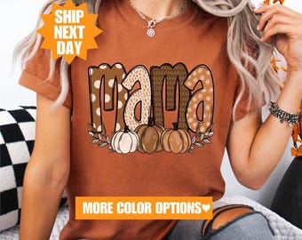 Camisa de otoño para mamá Comfort Colors®, camisa de otoño para mamá, camisa de otoño para mamá, regalo de Acción de Gracias para mamá, camisa para mamá, camisa de Halloween para mamá, mamá espeluznante