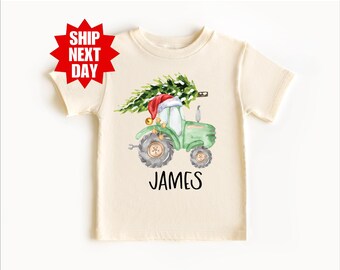 Custom Christmas T-Shirt for Kids, Kids Excavator Christmas Shirt, Kids Christmas Shirt, Excavator Shirt, Holiday Kids Shirt, Toddler Shirt