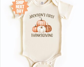 My First Thanksgiving Toddler Shirt, Thanksgiving Baby Outfit, Personalized 1st Thanksgiving Bodysuit, Custom Baby Fall Outfit, Custom Kids