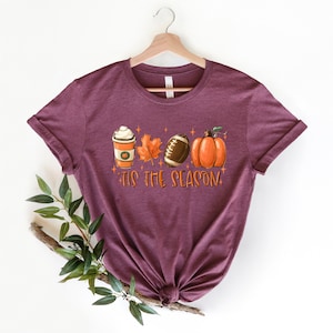 Tis The Season Shirt, Fall Pumpkin Shirt, Football Shirts For Women, Women Fall Tees, Fall Season Shirts, Cute Pumpkin Shirt, Autumn Shirt image 5