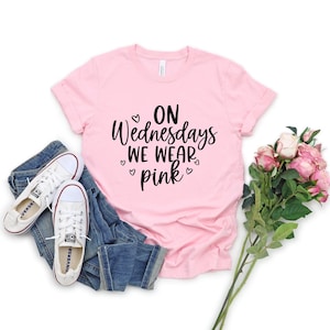 On Wednesday We Wear Pink, Mean Girls Shirt, Pink Shirt, Wednesday Shirt, Girls Matching Outfits, Best Friends Shirts, Breast Cancer Shirt