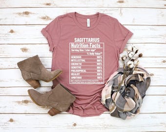 Sagittarius T-shirt,Sagittarius nutrition facts,Zodiac Shirt,Astrology Shirt,Gift for Sagittarius, Sagittarius Birthday Present,Zodiac Signs