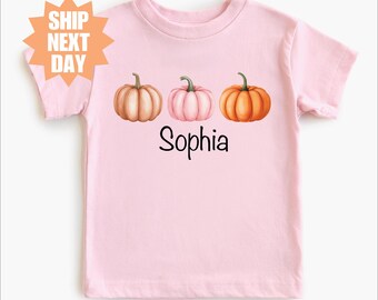 Personalized Watercolor Pumpkin Shirt, Pumpkin Patch Shirt, Personalized Pumpkin Kids Shirt, Custom Name Pumpkin Shirt, Cute Pumpkin Shirt