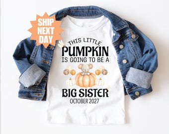 Big Sister Pumpkin Shirt, Promoted To Big Sister Shirt, Big Sister To Be Shirt, Fall Pregnancy Announcement Shirt, New Big Sister Shirt