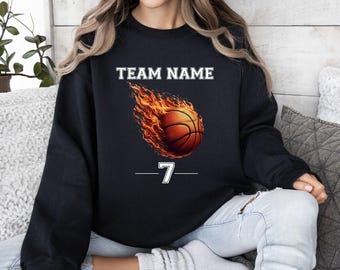 Custom Basketball Sweatshirt, Personalized Basketball Sweatshirt, Basketball Team Name T-Shirt, Basketball Sweatshirt, Game Day Shirt