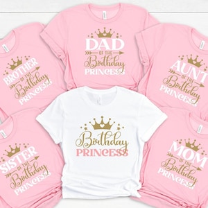 Family Matching Girl Princess Birthday Shirts, Birthday Girl Shirt, Birthday Girl Party, Princess Theme Party, Princess Birthday Shirt