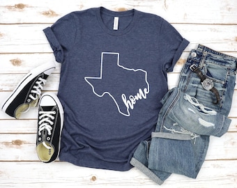 Thuisshirt Texas, shirt Texas, T-shirt vlag Texas, Texas Lovers, zuidelijk, staat T-shirt, cadeau voor meisje, cadeau voor haar, cadeau voor hem