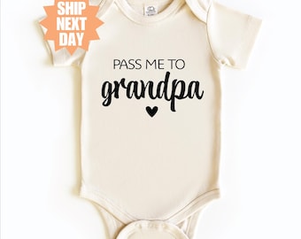 Pass Me To Grandpa Kids Shirt, Funny Baby Shirt, Baby Announcement Shirt, Cute Baby Gift, Gift for New Grandpa, Surprise Grandparent Gift