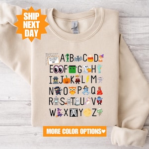Halloween Teacher Sweatshirt, Halloween Alphabet Sweatshirt, Kindergarten Teacher Sweatshirt, Elemeno Sweatshirt, Funny Halloween Sweatshirt image 3