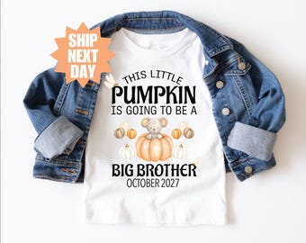 Big Brother Pumpkin Shirt, Promoted To Big Brother Shirt, Big Brother To Be Shirt, Fall Pregnancy Announcement Shirt, New Big Brother Shirt