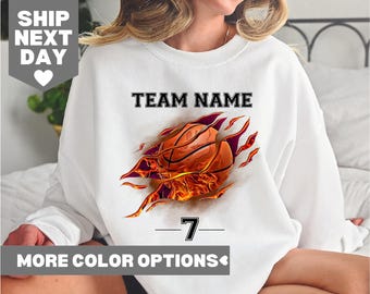 Custom Basketball Sweatshirt, Personalized Basketball Sweatshirt, Basketball Team Name T-Shirt, Basketball Sweatshirt, Game Day Shirt