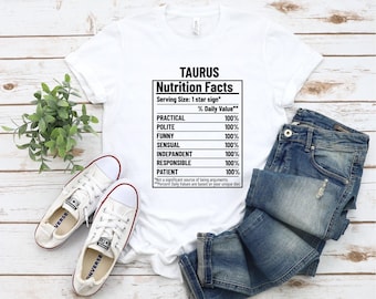 Stier T-Shirt, Stier Nährwerte, Sternzeichen Shirt, Astrologie Shirt, Geschenk für Stier, Stier Geburtstagsgeschenk, Sternzeichen, Horoskope T-Shirt