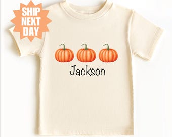 Personalized Watercolor Pumpkin Shirt, Personalized Pumpkin Kids Shirt, Custom Name Pumpkin Shirt, Cute Pumpkin Shirt, Pumpkin Patch Shirt