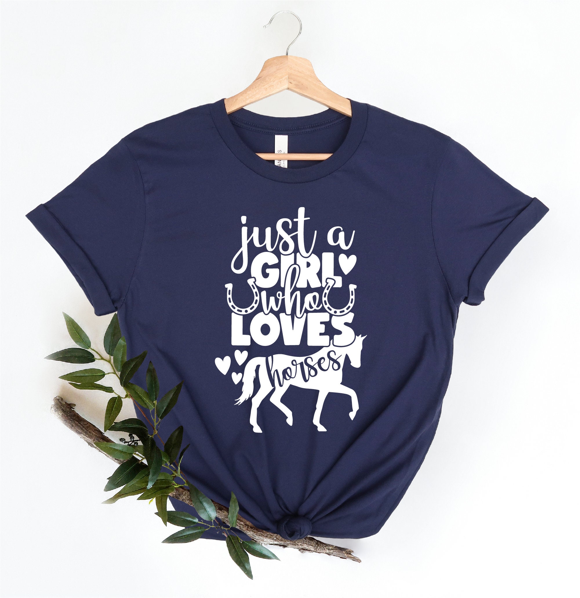 Discover Just a Girl Who Loves Horses, Horse Girl, Horse Riding, Animal Lover Shirt, Horse Shirt, Horse Lover Shirt, Cute Farm Shirt, Girl Shirt