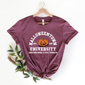 Bluzy szkolne na Halloween, koszulka uniwersytecka Halloweentown, zabawne bluzy jesienne, koszulka na Halloween, koszulka na imprezę Halloween, koszulka Vintage Halloween zdjęcie 2