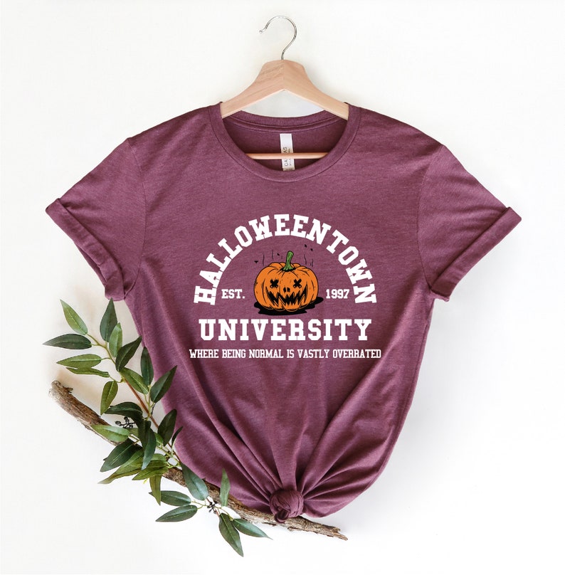Bluzy szkolne na Halloween, koszulka uniwersytecka Halloweentown, zabawne bluzy jesienne, koszulka na Halloween, koszulka na imprezę Halloween, koszulka Vintage Halloween zdjęcie 2