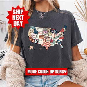 Retro USA Karte Shirt, 4. Juli Shirt, Amerika Karte Shirt, Unabhängigkeitstag Shirt, USA Shirt, Retro USA T-Shirt, religiöses Shirt