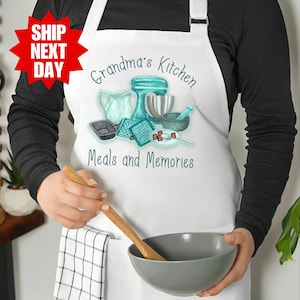Grandma&#39;s Kitchen Apron, Grandma Apron, Mother&#39;s Day Aprons, Mothers Day Gift, Gift for Grandma, Gift for Bakers, Custom Grandma Apron