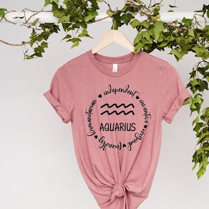 Aquarius Shirt, Aquarius Zodiac Shirt, Astrology Shirt, Zodiac Signs Shirt, Aquarius Sweatshirt, Aquarius Gift, Horoscope Shirt, Aquarius image 1
