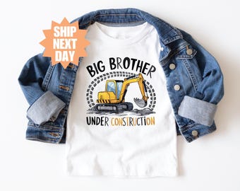 Big Brother Under Construction Shirt, Future Big Brother Gift, Pregnancy Announcement Tee, Big Brother Shirt, Promoted To Big Brother Shirt