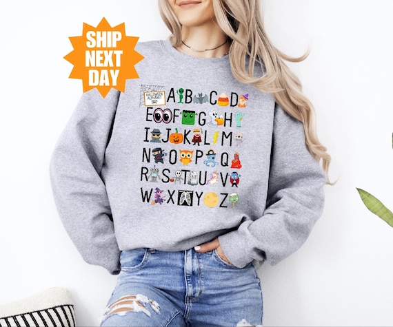 Halloween Teacher Sweatshirt, Halloween Alphabet Sweatshirt, Kindergarten Teacher Sweatshirt, Elemeno Sweatshirt, Funny Halloween Sweatshirt