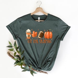 Tis The Season Shirt, Fall Pumpkin Shirt, Football Shirts For Women, Women Fall Tees, Fall Season Shirts, Cute Pumpkin Shirt, Autumn Shirt image 3