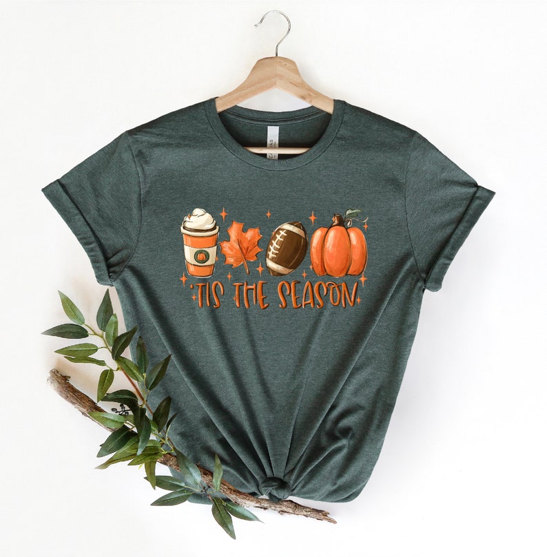 Tis The Season Shirt, Fall Pumpkin Shirt, Football Shirts For Women, Women Fall Tees, Fall Season Shirts, Cute Pumpkin Shirt, Autumn Shirt image 3