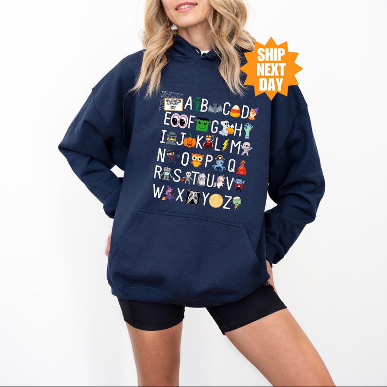 Halloween Teacher Sweatshirt, Halloween Alphabet Sweatshirt, Kindergarten Teacher Sweatshirt, Elemeno Sweatshirt, Funny Halloween Sweatshirt image 4