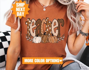Comfort Colors® Fall Teacher Shirt, Fall Teacher Shirt, Fall Shirt For Teacher, Thanksgiving Teacher Gift, Teacher Shirt, Halloween Teacher