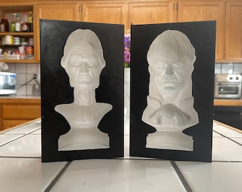 Large Haunted Mansion Uncle Lucius and Aunt Lucretia inspired inverted busts