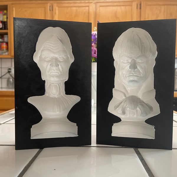 Large Haunted Mansion Uncle Lucius and Aunt Lucretia inspired inverted busts