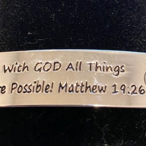 With God All Things Are Possible - Black Cord Adjustable Bracelet